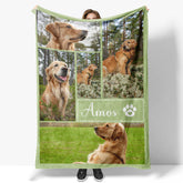 Lofaris Natural Green Custom Stitch Photos Name Pet Blanket